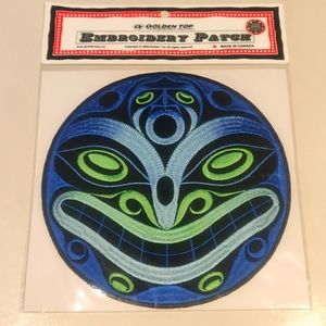 8" Embroidered Patch 'Water' Indigenous Design by Joe Wilson